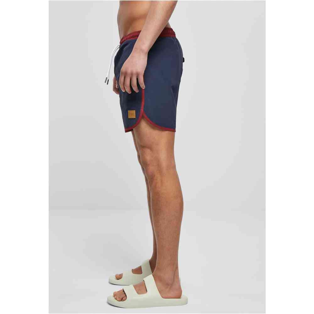 Urban Classics - Retro Swim shorts - Blue/Burgundy